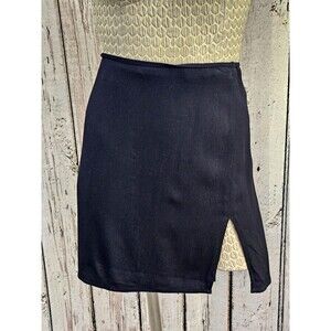 MDS Women's 8 Artizia Sunday Best Black Crepe‎ High Slit Mini Pencil Skirt EUC